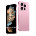 VSQAOF 16PM Unlocked Phone,16+512GB Smartphone, Android 14.0, Long Battery Life 7000mAh,6.99" Display 68+108MP Zoom Camera,with Dual SIM, Fingerprint Lock, Face ID (Pink)