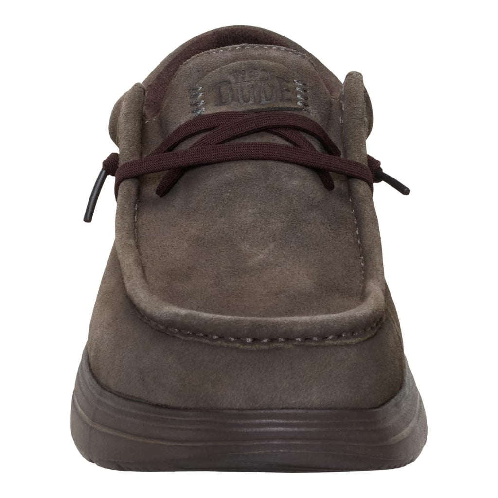 HEYDUDE Wally COMF Suede Major Brown/Mole Brown Size 11, Men’s Shoes, Slip-on Loafers, Comfortable & Light-Weight