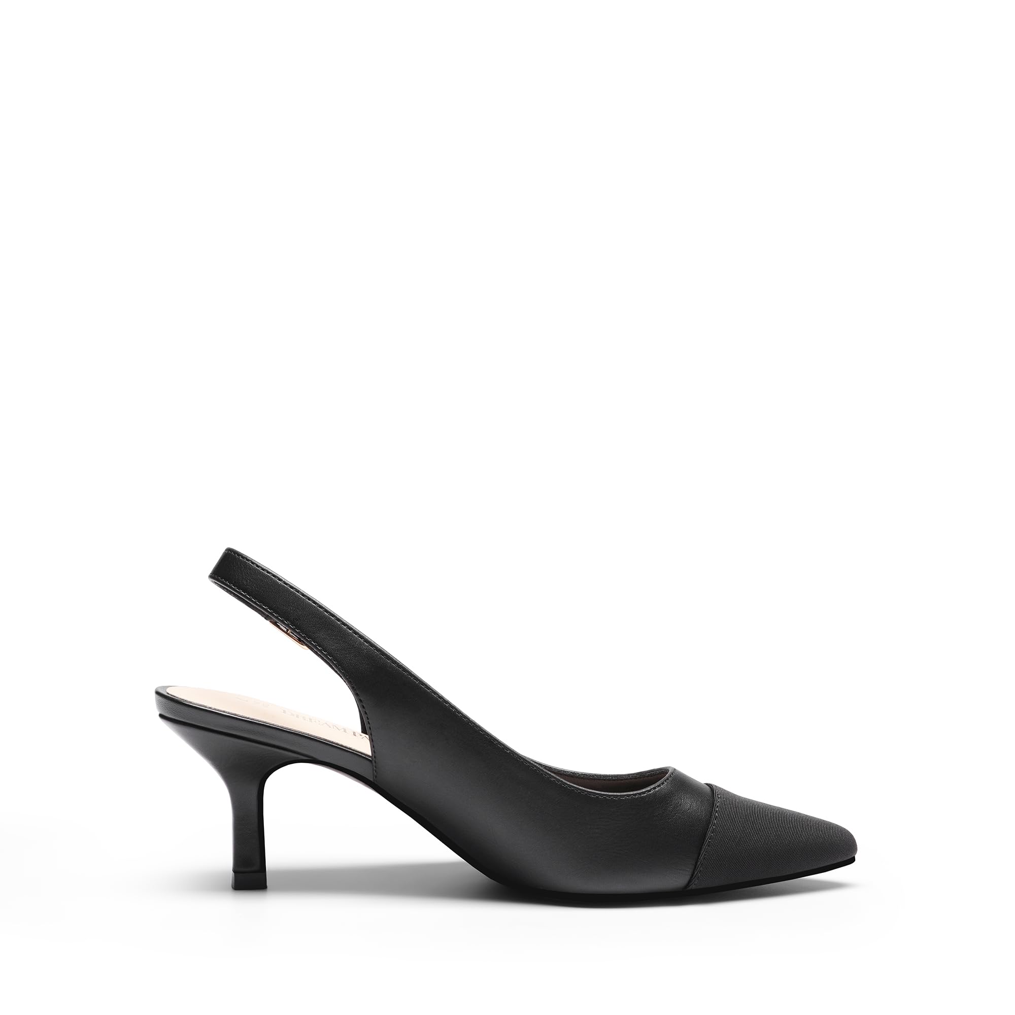 DREAM PAIRS Women's Kitten Heel Slingback Pointed Closed Toe Low Stiletto Heels Dress Bridal Elegant Wedding Pumps Shoes,Size 6,All Black,SDPU2444W-1