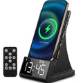 dpnao 8-in-1 Wireless Charging Station with Bluetooth Speaker, Alarm Clock,FM Radio,Remote Control,Fast Charging Dock Compatible with iPhone 17/16/15/14, Samsung S25/S24,Android Phones