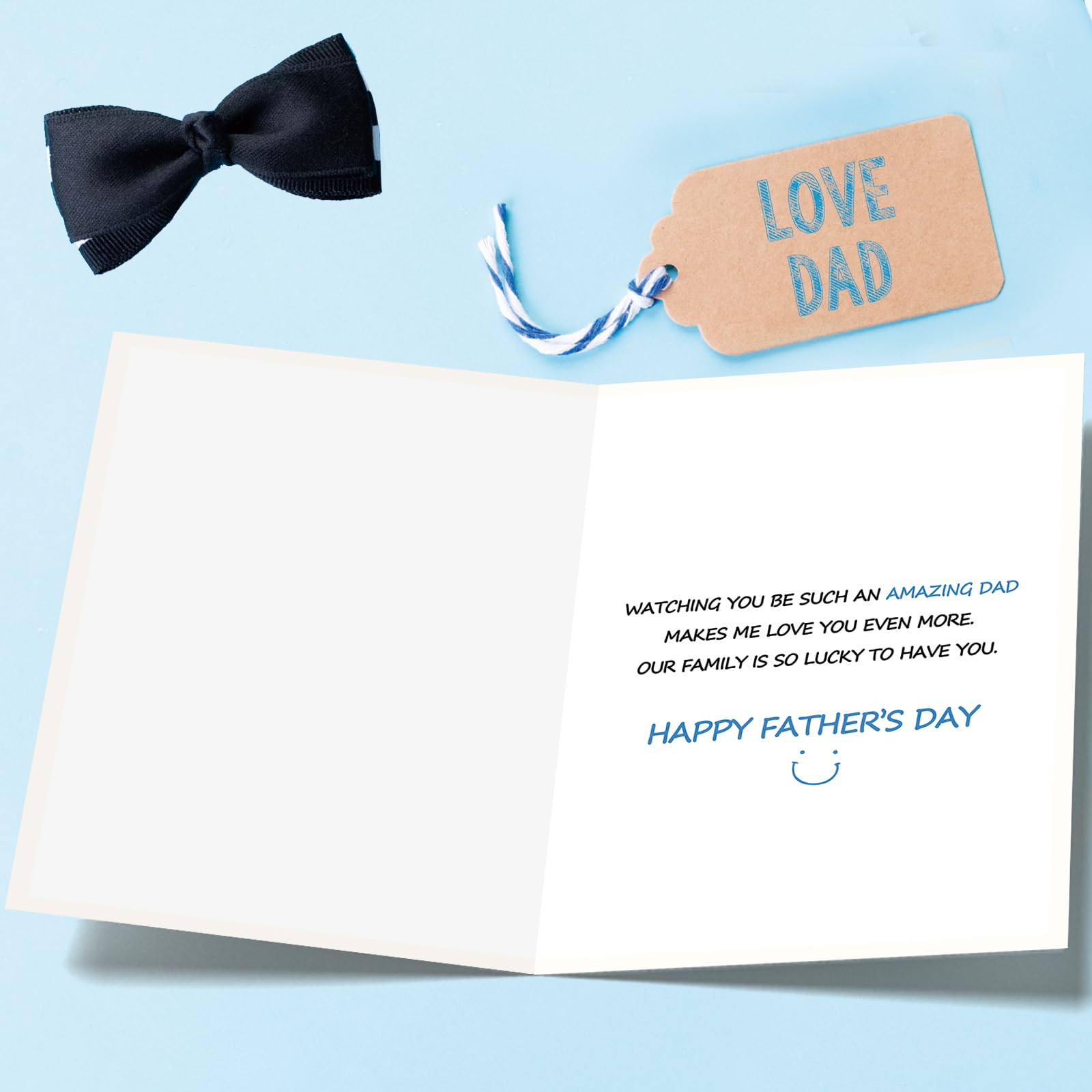 OJsensai Father's Day Card Gifts for Husband from Wife, Husband and Father Appreciation Card from Kids Family, Sweet Family Love Fathers Day Gift Idea