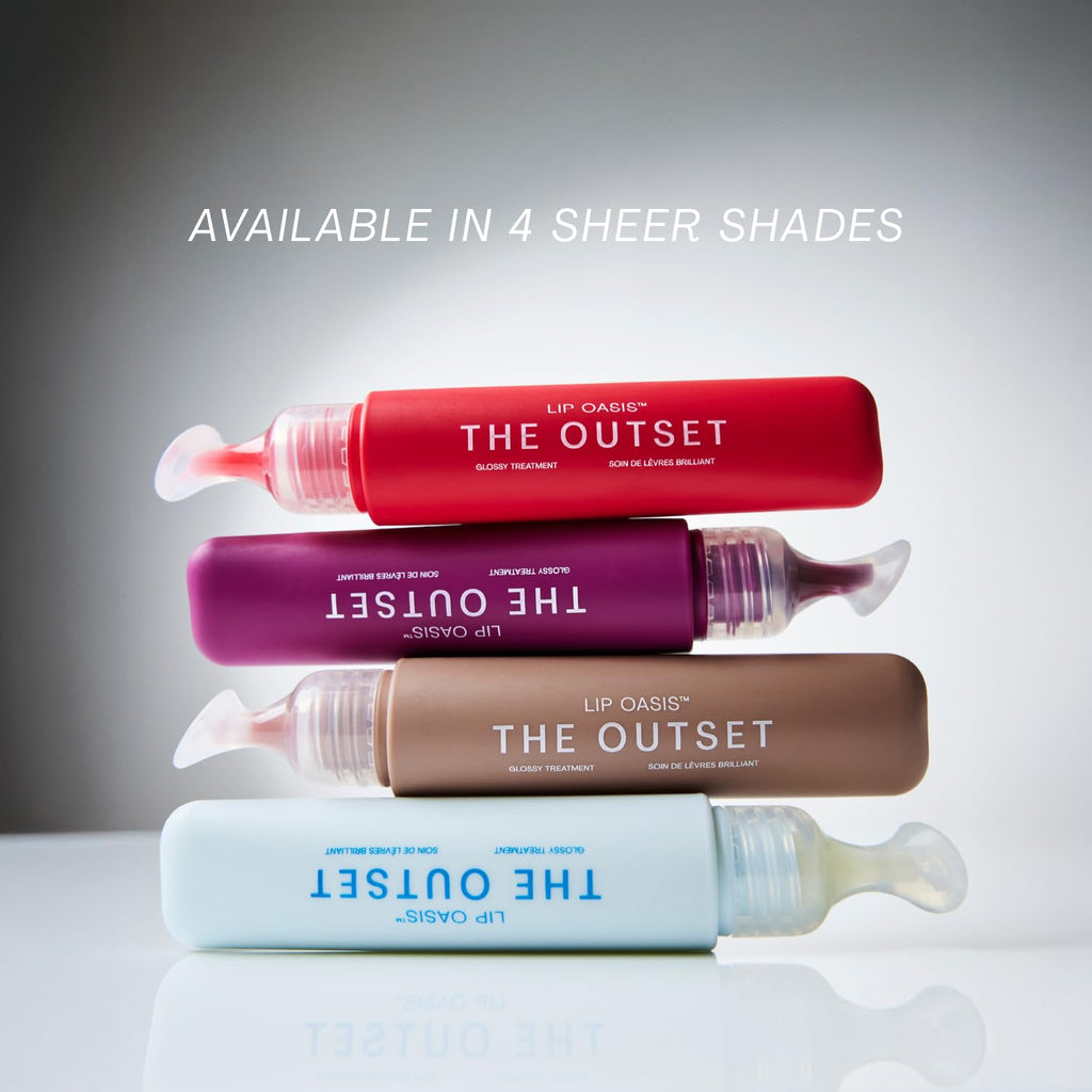 The Outset Lip Oasis Hydrating Lip Balm, Glossy Moisturizing Lip Treatment for Dry, Sensitive Lips, Clean, Vegan & Gluten-Free, Sheer Tint Mirage, 0.3 oz