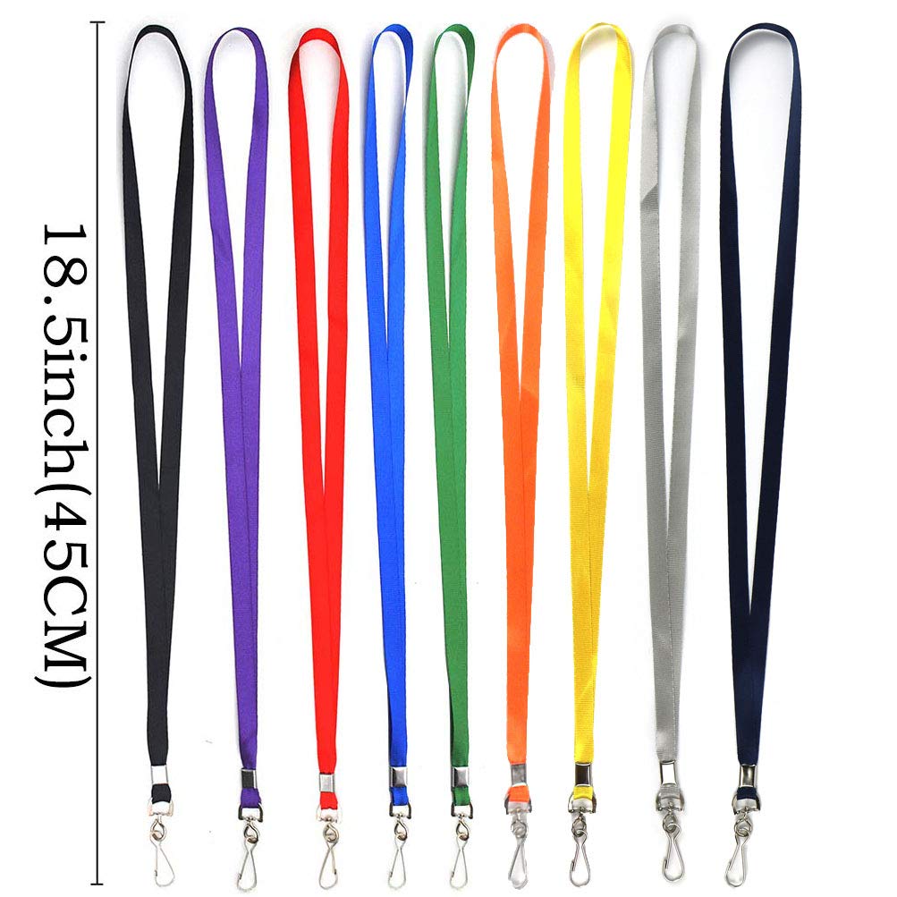Beebel Yellow Lanyards 100 Pcs Lanyard for Id Badges Flat Lanyard with Badge Clip with J-Hook (Yellow)