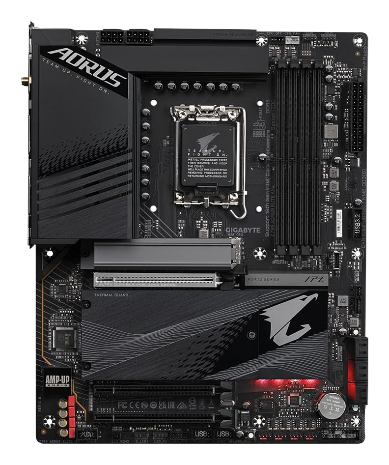 GIGABYTE Z790 AORUS Elite AX 1.0 Intel LGA 1700 ATX Motherboard, 4X DDR5~128GB, 3X PCI-E x16, 4X M.2, 6X SATA, 5X USB 3.2, 1x USB-C, 4X USB 2.0