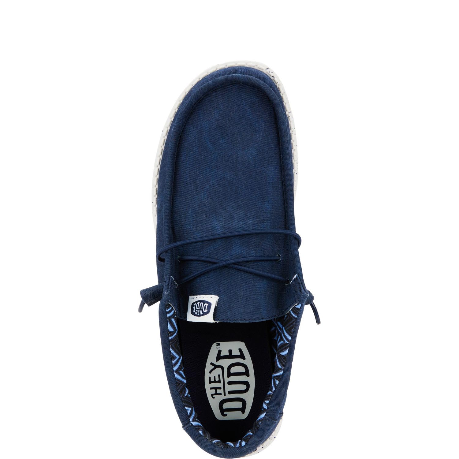 HEYDUDE Men's Wally Stretch Canvas Navy Size 8 | Men's Shoes | Men Slip-on Loafers | Comfortable & Light-Weight