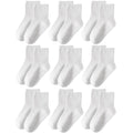 EUFANCE Toddler Grip Socks Non Slip Crew Cute Seamless Cotton Socks for Baby Boys Girls Infants Kids White 9 Pairs