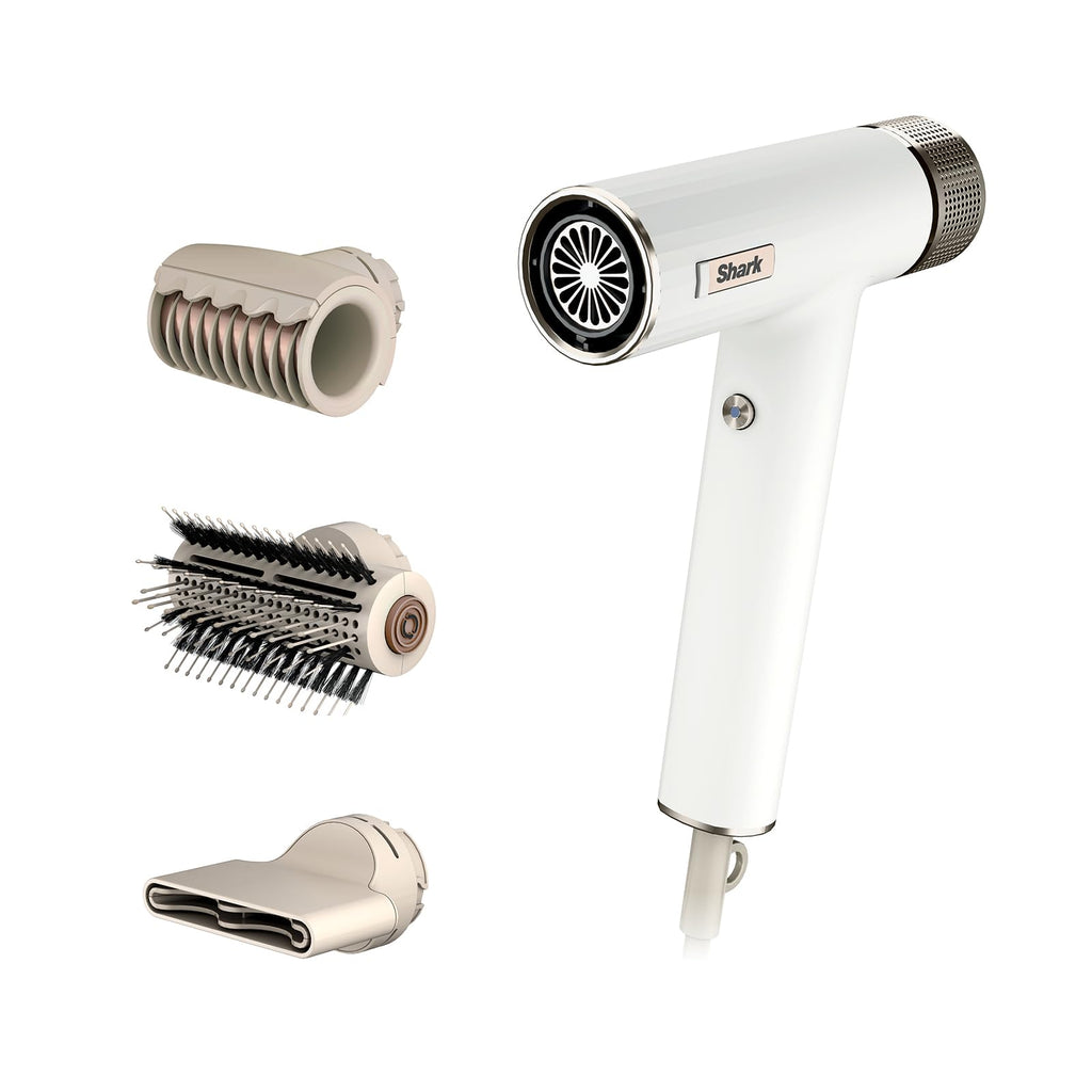 Shark Hair Dryer | SpeedStyle | No Heat Damage Hair Styling Tool | 3 Styling Tools Included | Portable & Powerful Blow Dryer | Best for Straight & Wavy Hair | Silk | HD331