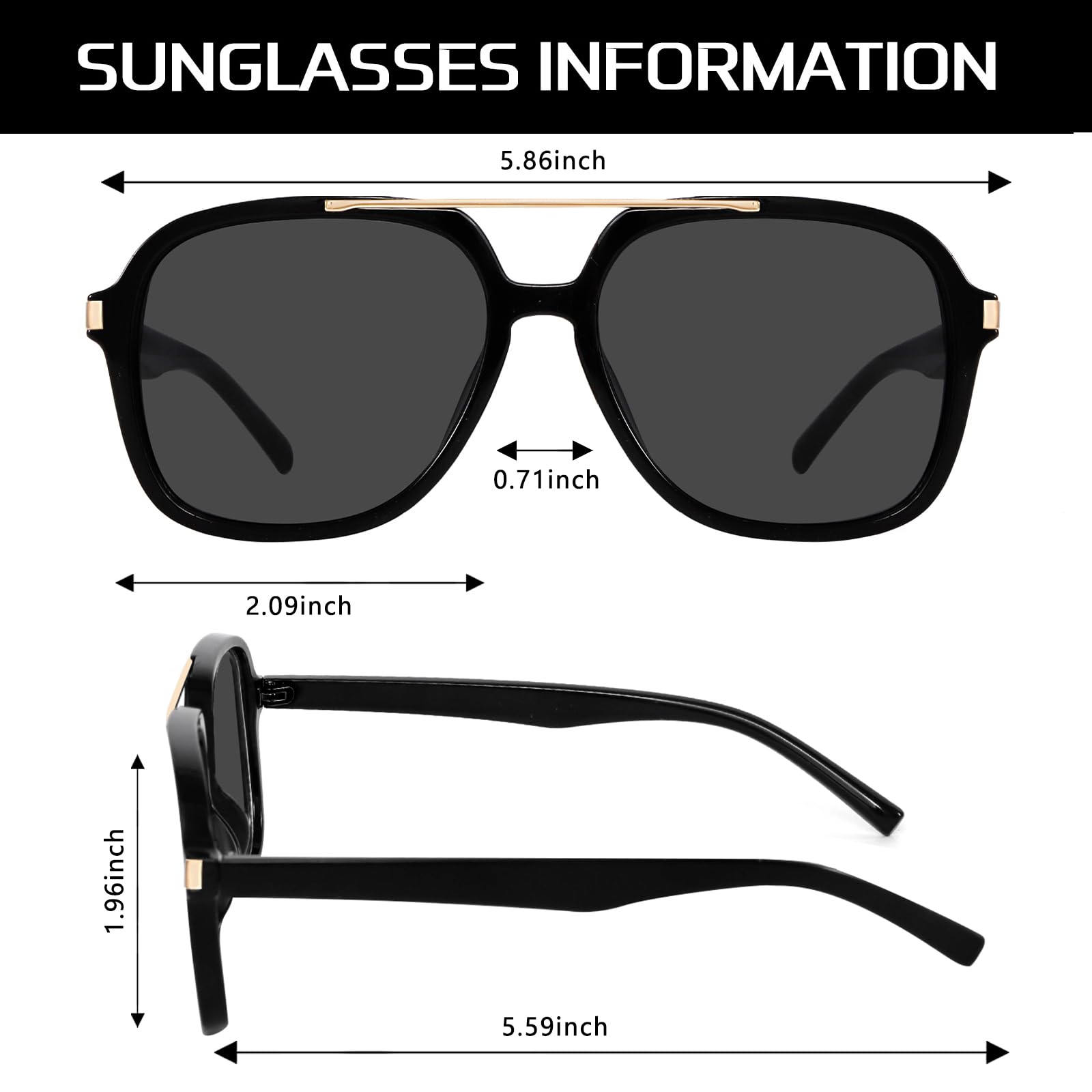 GUVIVI Retro Aviator Sunglasses for Women Men 2026 Square Top Bar Sun Glasses Sunnies 70s Lightweight Shades