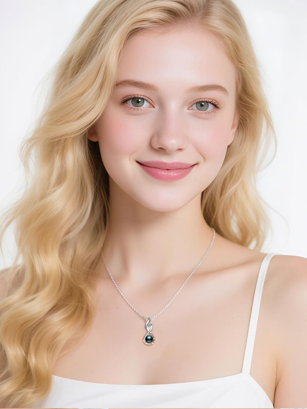 Zhi Kexin Black Pearl Necklace for Women 925 Sterling Silver I Love You More Pendant Necklaces Valentines Day Anniversary Jewelry Gifts for Wife Her