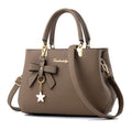 Dreubea Womens Handbag Tote Shoulder Purse Leather Crossbody Bag (Khaki)