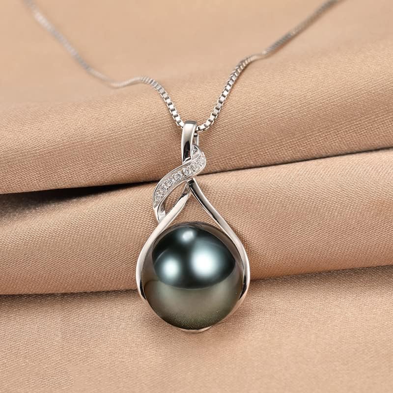 NONNYL Gifts for Women Wife-Tahitian-Black-Pearl-Necklace-Gift for Wife Wedding Birthday Anniversary Jewelry-Mom Girlfriend Her Mothers Day Gifts for Mom Women Valentines Christmas Day