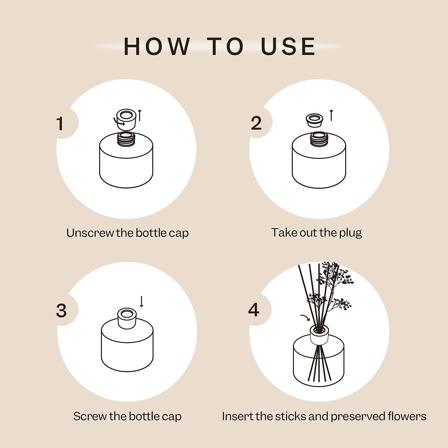 Cocorrína Premium Reed Diffuser Set with Preserved Baby's Breath & Cotton Stick Lavender Thyme | 6.7oz Scent Fragrance Lavender Oil Diffuser for Bedroom Bathroom Home Décor