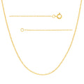 JEWELHEART 14K Solid Gold Rope Chain - 0.7mm Thin Dainty Braided Chain Link Necklace - Yellow Real Gold Pendant Necklace For Women 20"