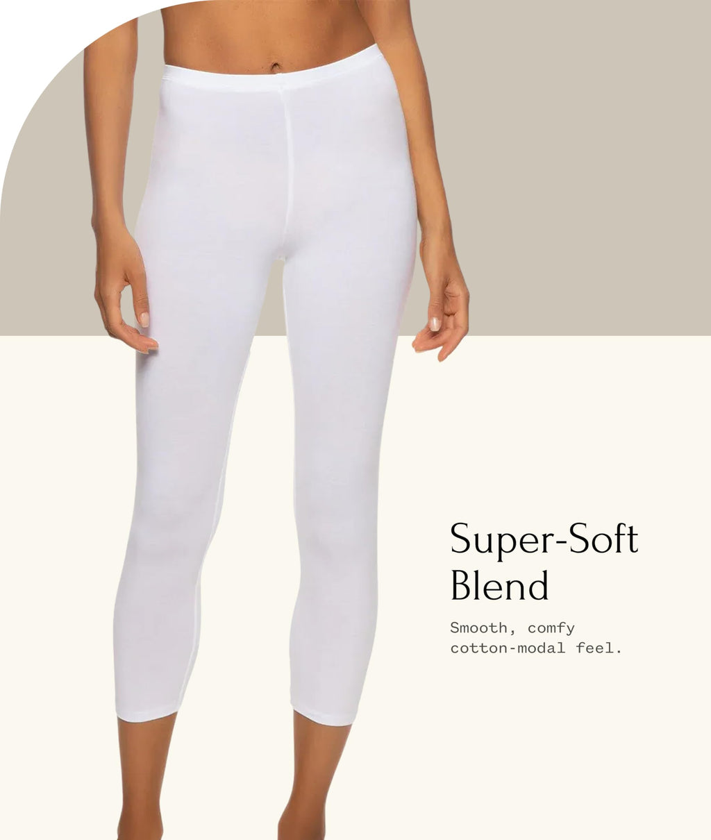 Felina Women's Cotton Modal Capri Leggings - Super Soft, Lightweight, Breathable for Fitness, Yoga, and Everyday Wear Black