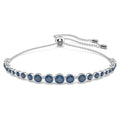 Swarovski Imber Emily Bracelet, Round Blue Crystals on Rhodium Finished Band, Part of the Emily Collection