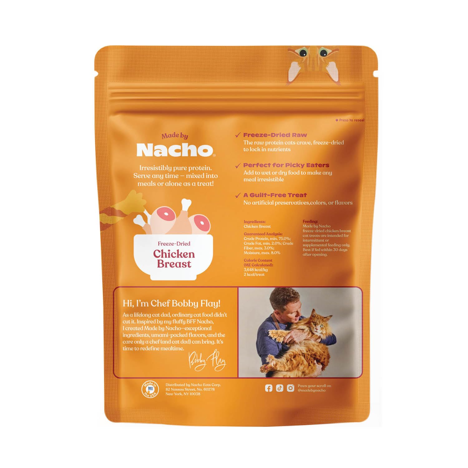 Made by Nacho Freeze-Dried Chicken Breast Meal Topper, Mixer or Treat 3.5oz | High Protein, Pure Chicken Ingredients | Premium Cage-Free Chicken Breast | Crunchy Texture