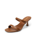 DREAM PAIRS Women's Low Kitten Heels Square Toe Two Strap Heeled Sandals Dress Casual Summer Mules Shoes,Size 6,Brown,SDHS26012W