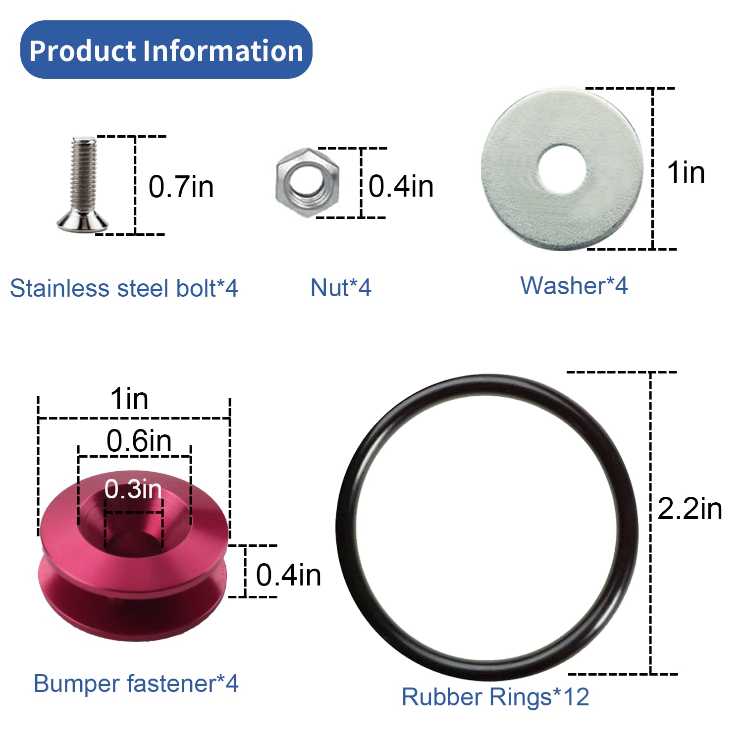 Mejiao Bumper Clips Pink 12PC Bumper Quick Release Universal Bumper Holders for Cars it Can be Applied to Front and Rear Bumpers,Trunks,Fenders,Hatches,Hoods,Etc.