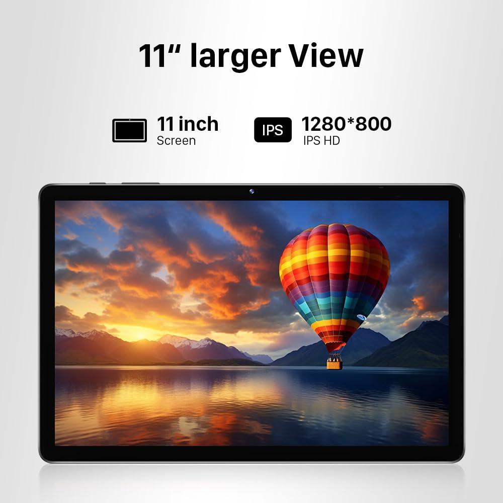 ApoloMedia 11" Tablet, 2025 Android 16 with Octa-core Processor, 8GB RAM+128GB ROM(1TB Expandtion), 7000mAh Battery, HD IPS Large tableta,WiFi 6&BT5.0, Support GMS (Case not Included)