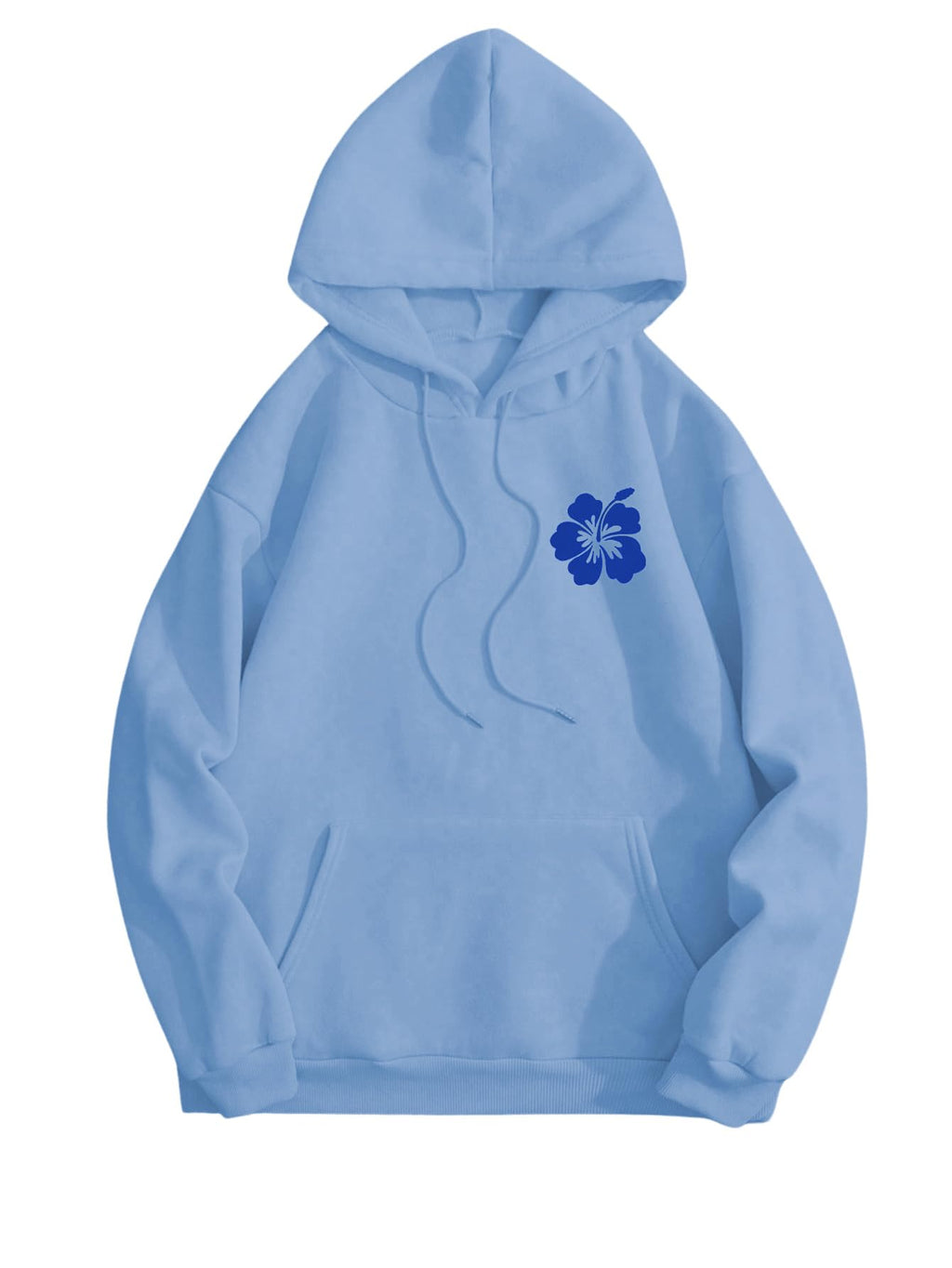 SOLY HUX Womens Sweatshirt Graphic Hoodies Letter Print Casual Long Sleeve Drawstring Pullover Tops with Pocket Light Blue Medium