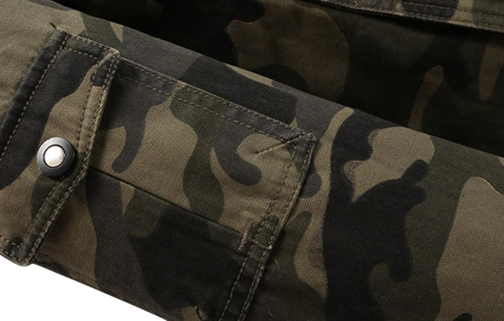 Springrain Men's Casual Military Jackets Camouflage Cotton Army Jacket Outwear(ArmyGreen, L)