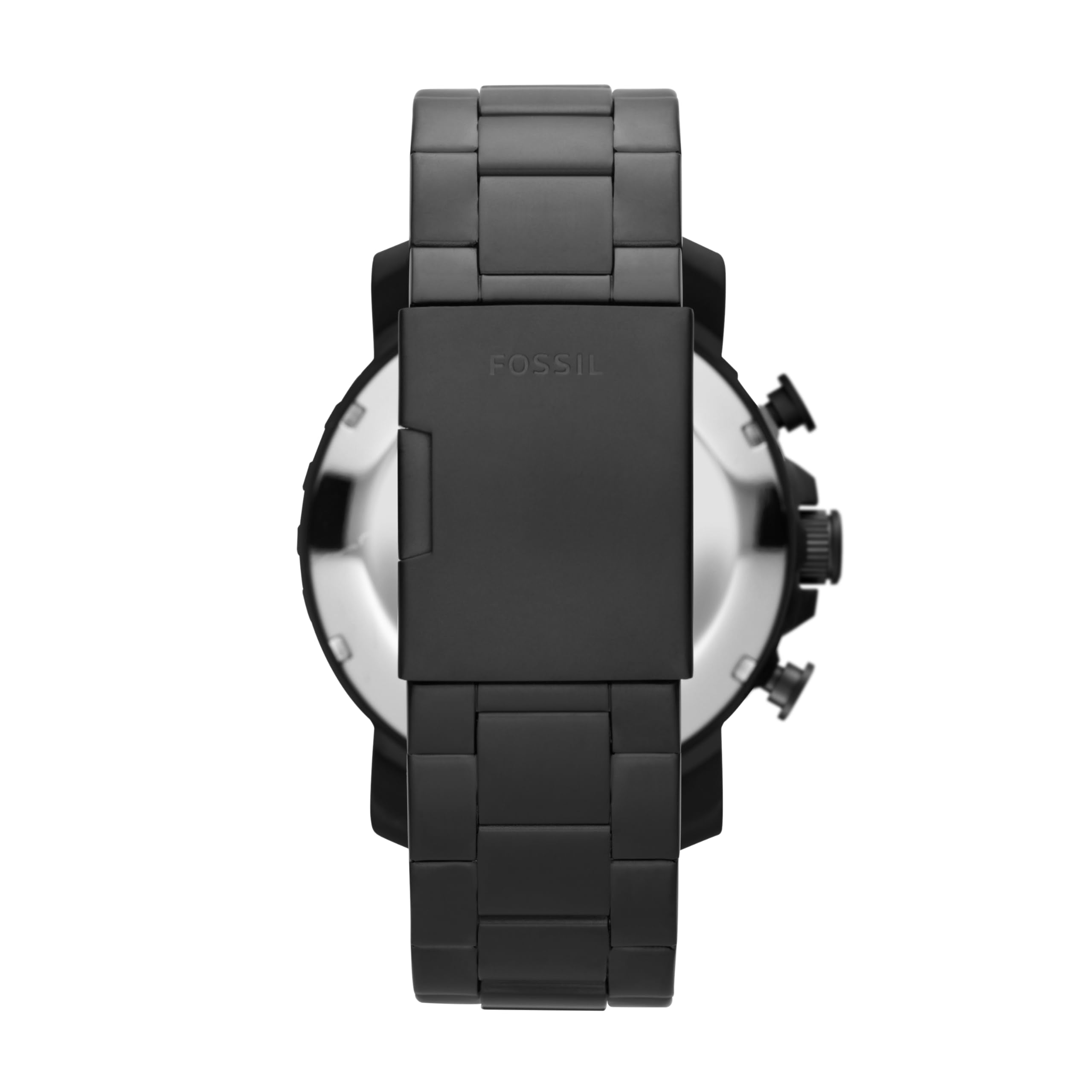 Fossil Men's Nate Quartz Watch, Stainless Steel Chronograph Watch for Men, Color: Black