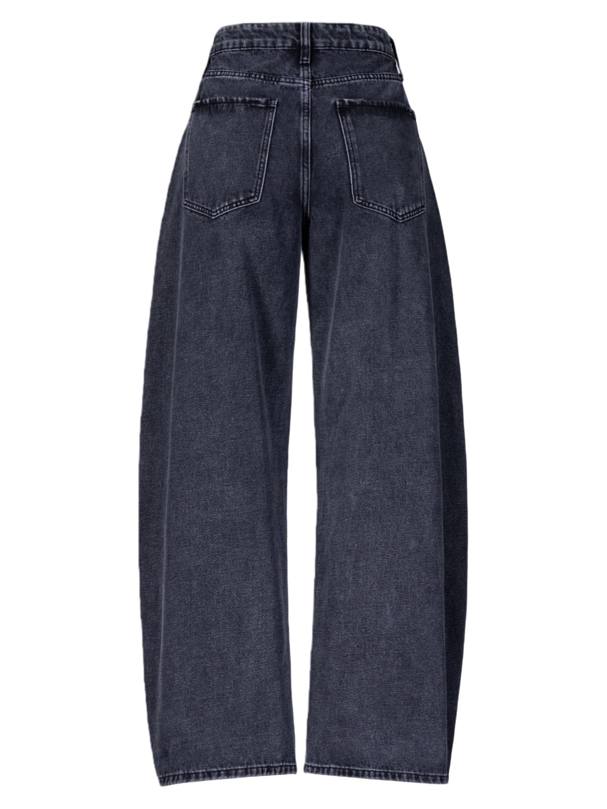 SHAPUM Black Baggy Barrel Jeans for Women High Waisted Trendy Balloon Jeans Retro Pear Shaped Boyfriend Distressed Jean
