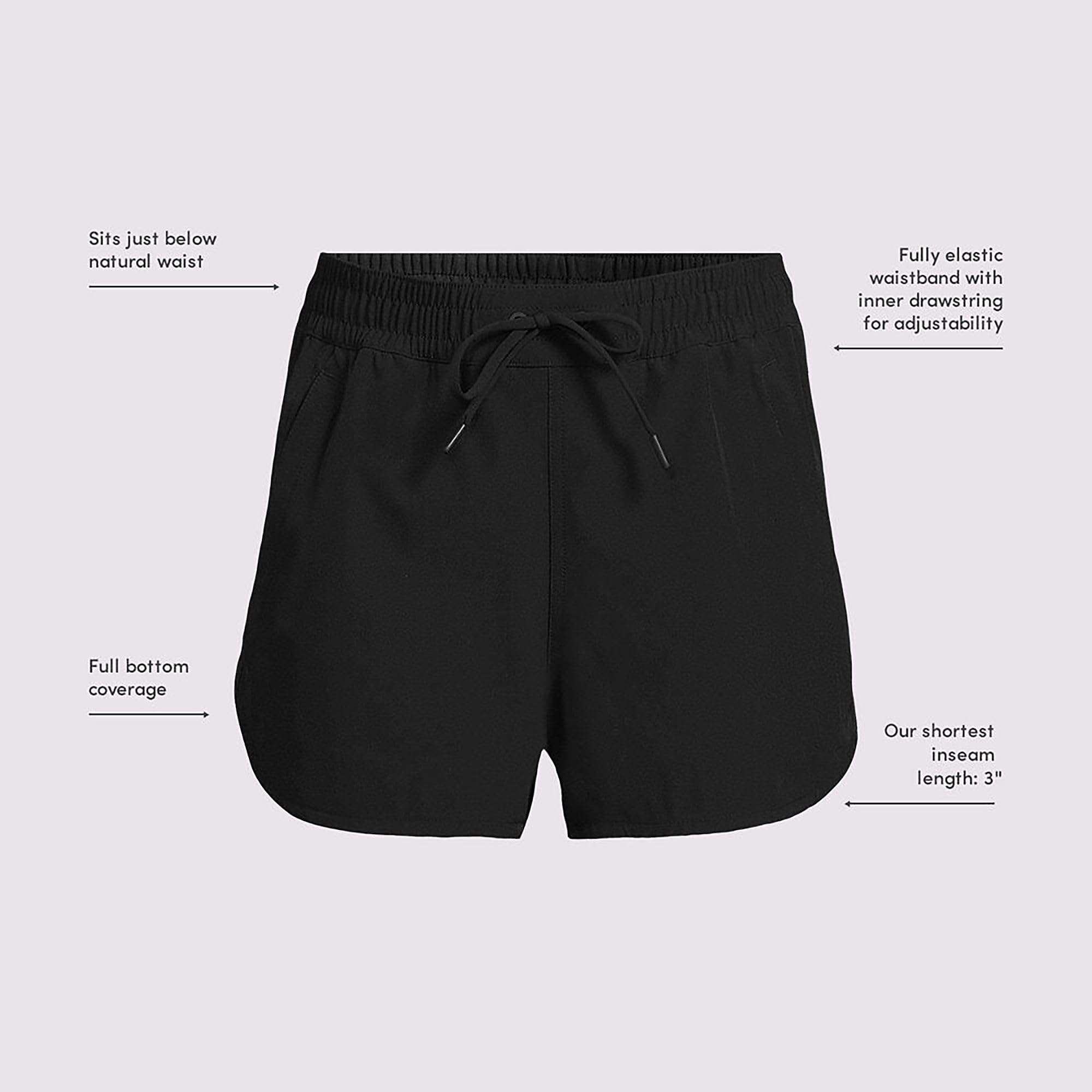 Lands' End Women's 3" Packable Cover-up Swim Shorts 2 Black
