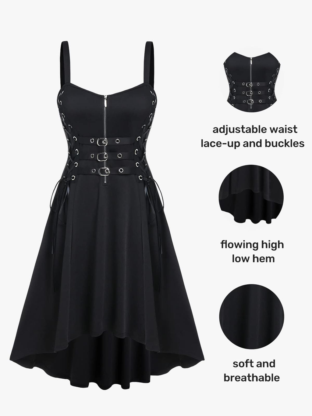 ROSE GAL Womens Plus Size Dresses Sleeveless Wrap V-Neck Gothic Vintage 50S Spaghtti Strap Swing Cocktail Rockabilly Weeding Party Maxi Dress