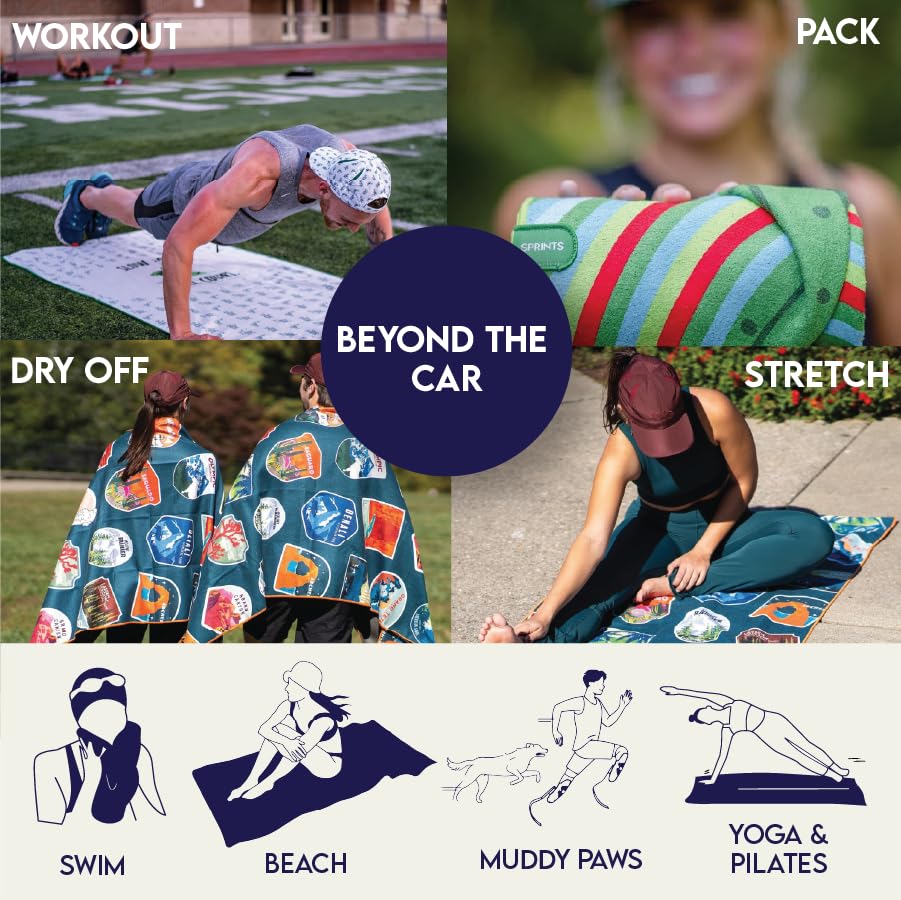 Sprints Athletic Running Towel, Full-Sized, Car Seat Cover - Performance Microfiber… (National Parks)