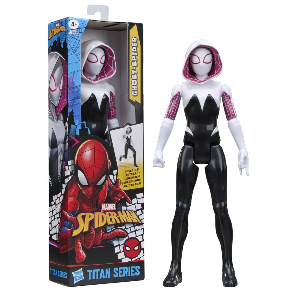 SPIDER-MAN Marvel Titan Series Ghost-Spider Action Figure, 12-Inch-Scale (30 cm) Super Hero Toys for Kids Ages 4+