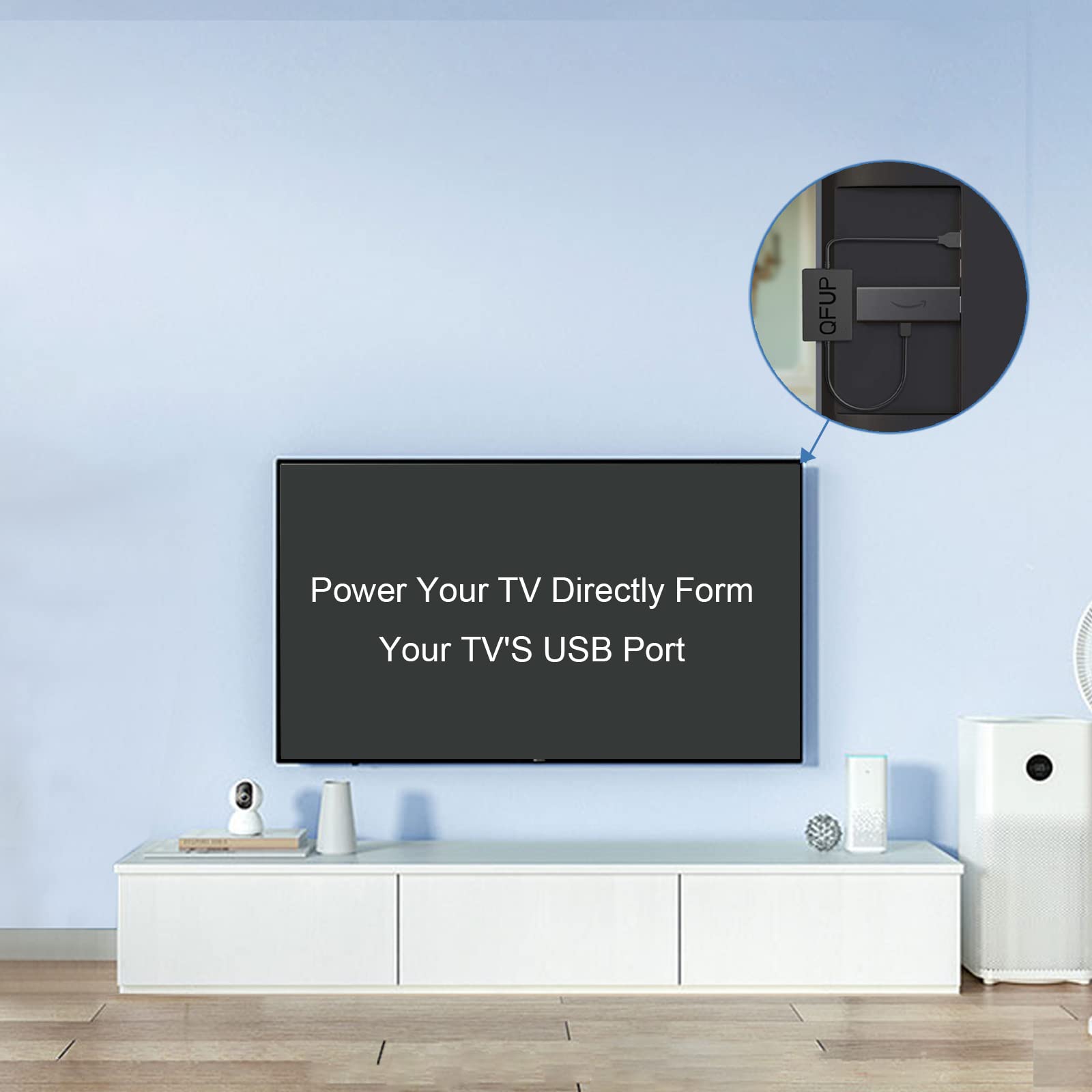 QFUP for Fire Stick Power Adapter USB Power Cable for Fire TV Stick & Fire Stick 4K / 4K Max,USB Power Cable Powers Streaming Stick from TV USB Port,Eliminates AC Outlet & Long Cable