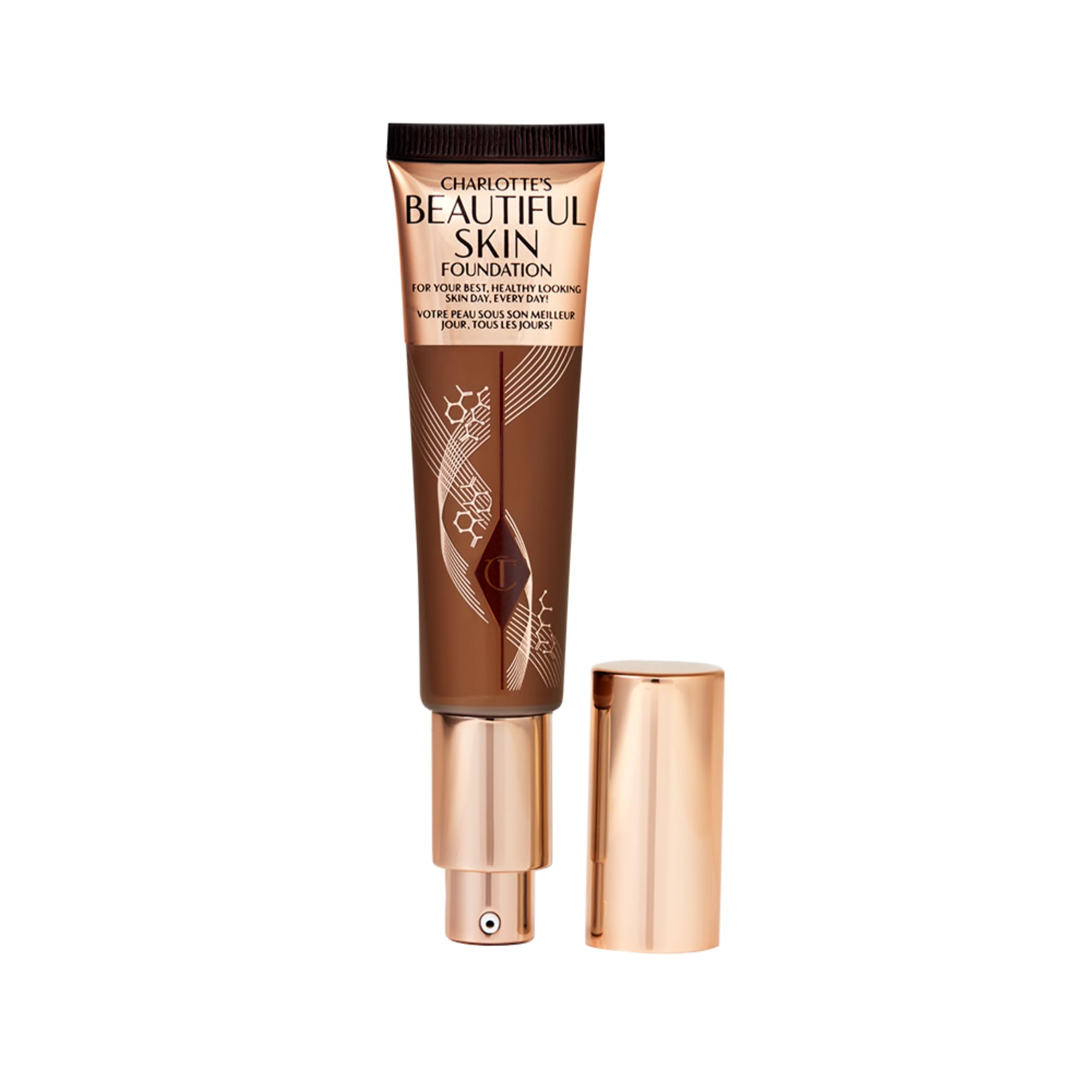 Charlotte Tilbury Beautiful Skin Medium Coverage Hydrating Foundation - Buildable Liquid Makeup for Instant Glow, Plumping Hydration & Lasting Skincare Benefits - 16 Cool