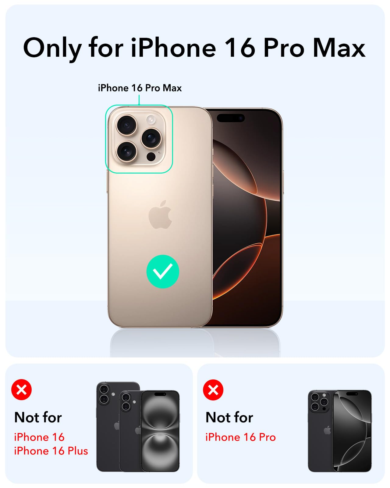 ESR for iPhone 16 Pro Max Case,Camera Control Button Compatible with MagSafe, Military-Grade Protective Case, Built-in Stash Stand Phone Case Classic Series, Frosted Black