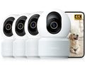 Anona 4K UHD Indoor Camera, Pet/Dog/Baby Security Camera with Phone App, 360°Pan-Tilt, 2.4G/5G Dual-Band Wi-Fi 6, Auto-Tracking, Person/Pet/Baby Crying Detection, Privacy Mode, Two-Way Audio, 4 Pack