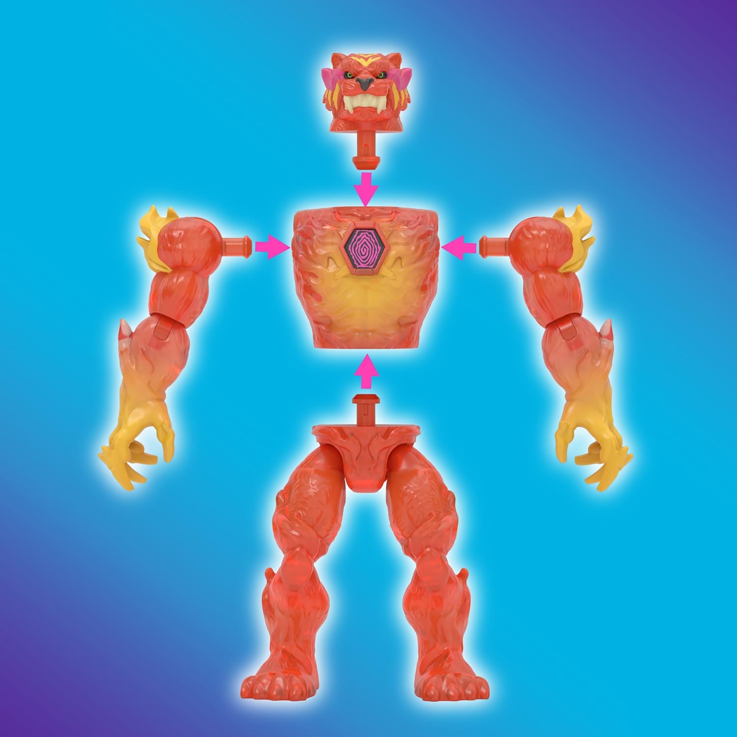 MrBeast Lab Hybrids Mega Pack, Reveal Different Hybrid Parts to Create 5 Mix & Match Action Figures, Including a Mega Torso Panther Experiment to Reveal Real Colors, Collect 30+ Beasts