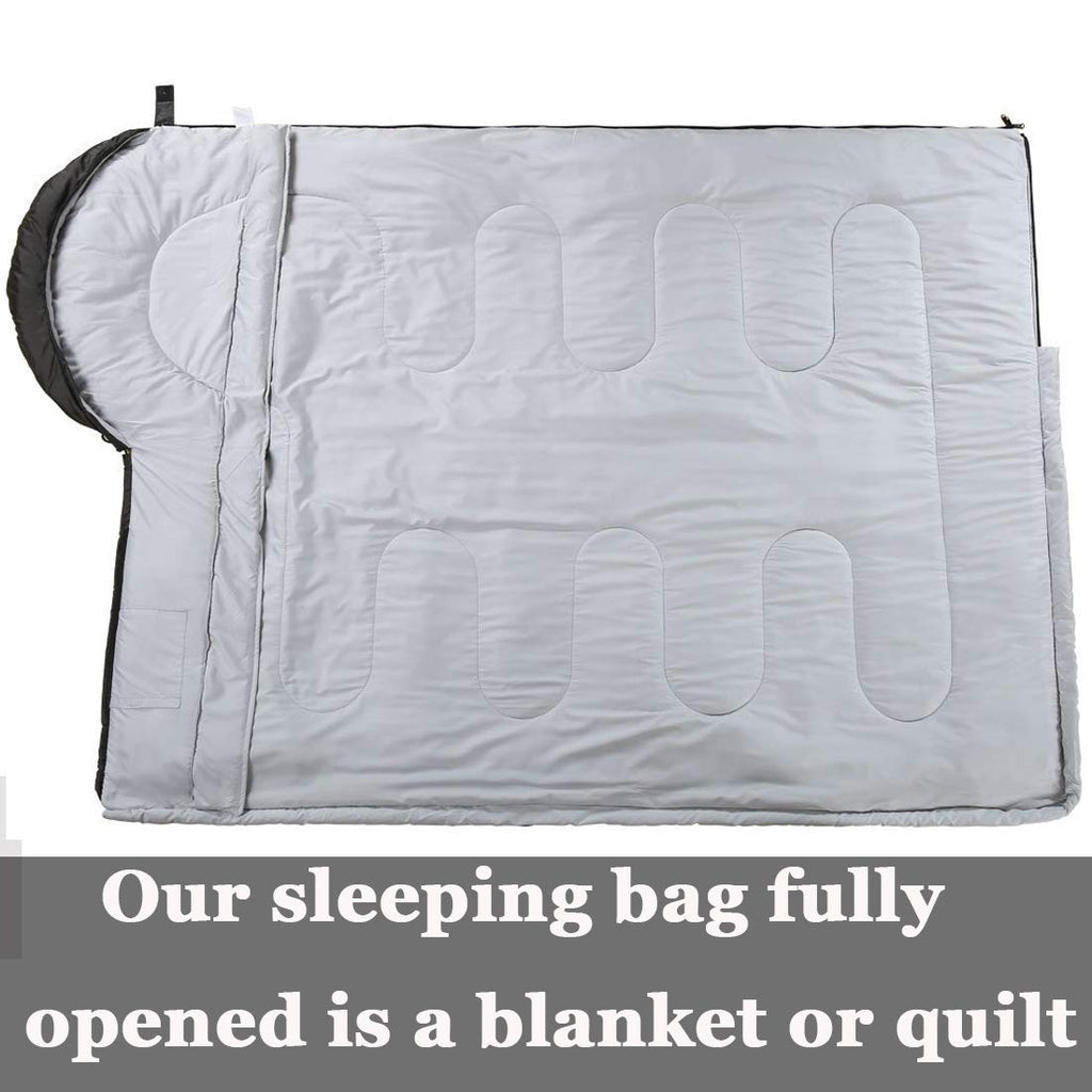 3-4 Season Sleeping Bag for Adults & Kids, Lightweight Warm Cold Weather Camping Bag with Waterproof Compression Sack – Portable for Hiking, Backpacking, Traveling & Outdoor Adventures (Dark Gray)