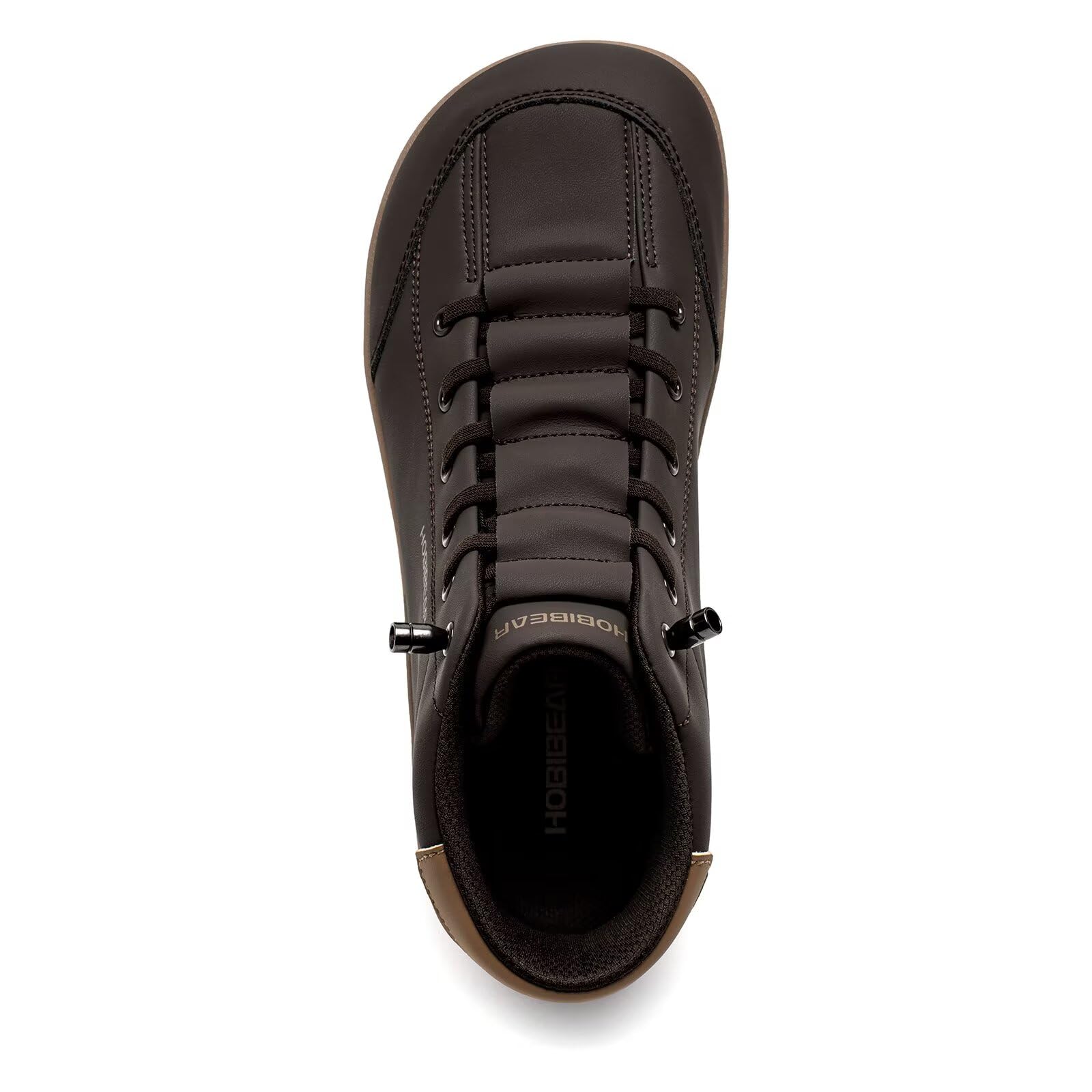 HOBIBEAR Leather Barefoot Boots Zero-Drop Wide Width Minimalist Shoes Unisex Mid Top Walking Boots(Dark Brown Women 11,Men 10)