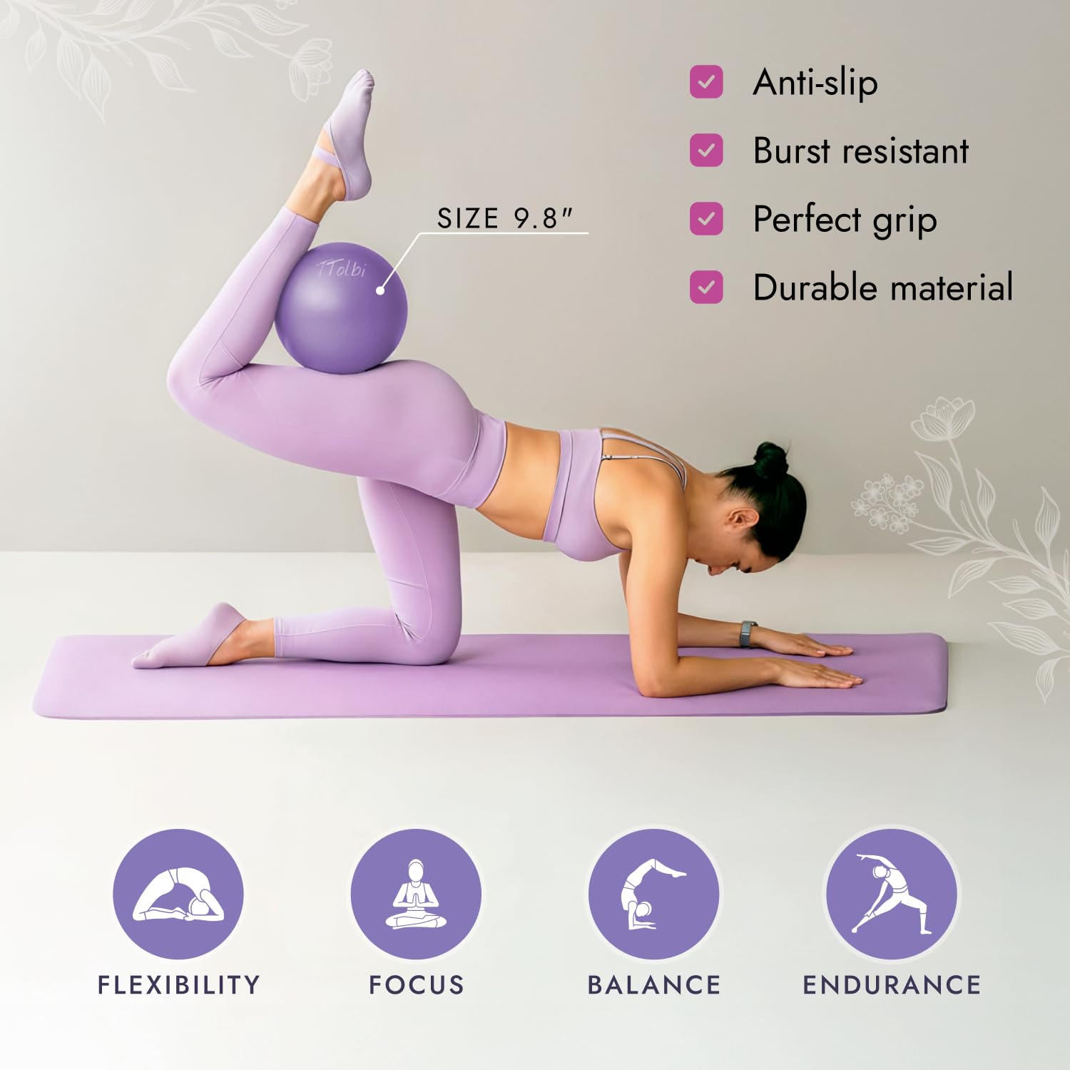 TTolbi Pilates Equipment - 10-in-1 Pilates Ring and Ball Set | Home Pilates Essentials Kit for Women & Accessories for at Home Workouts to Tone, Strengthen, Balance & Improve Flexibility
