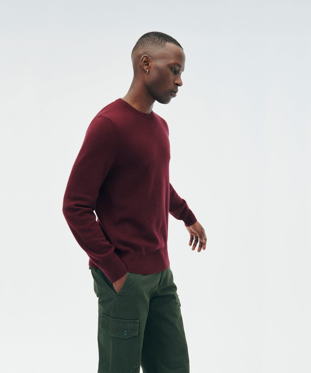 NAADAM The Original Cashmere Crewneck Sweater,Merlot,XL
