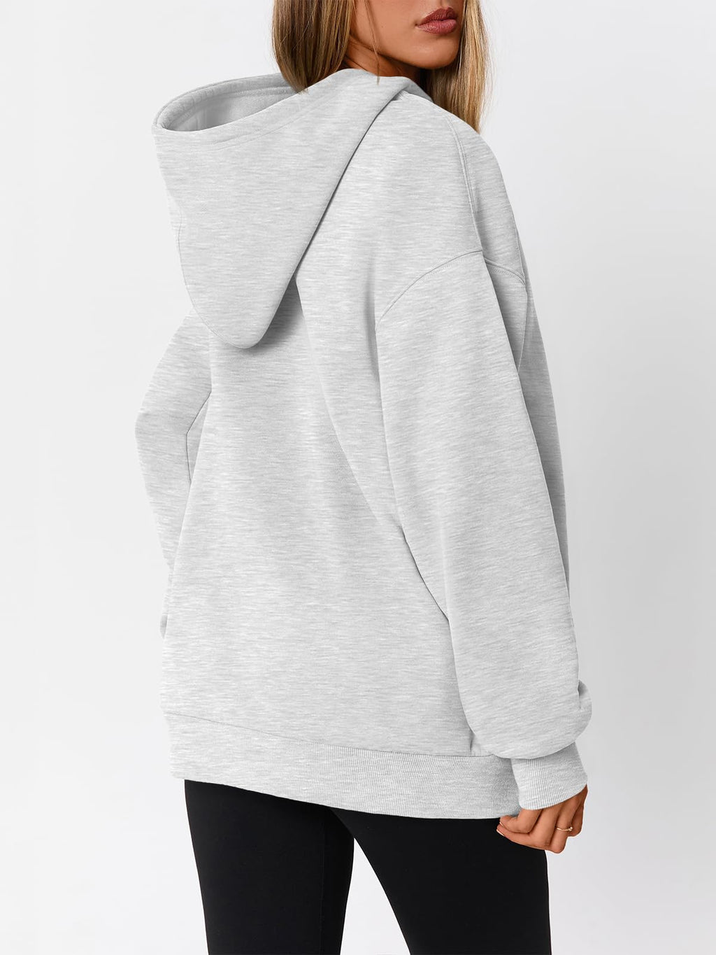 WYNNQUE Hoodies for Women Oversized Sweatshirts Fall Fashion Outfits 2026 Casual Sweaters Tops Fleece Plus Size Workout Comfy Winter Clothes Grey M