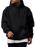 JMIERR Mens Cotton Fashion Hoodies & Sweatshirts Drawstring Long Sleeve Front Collar Hooded Pullovers with Pockets for Men Loose Fit Casua Fall Winter Shirt Tops Sweater Black