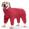 ROZKITCH Dog Fleece Pullover, Pet Windproof Warm Cold Weather Jacket Vest Cozy Jumpsuit Apparel Outfit Clothes for Small Medium Large Dog Walking Hiking Sleep Red L