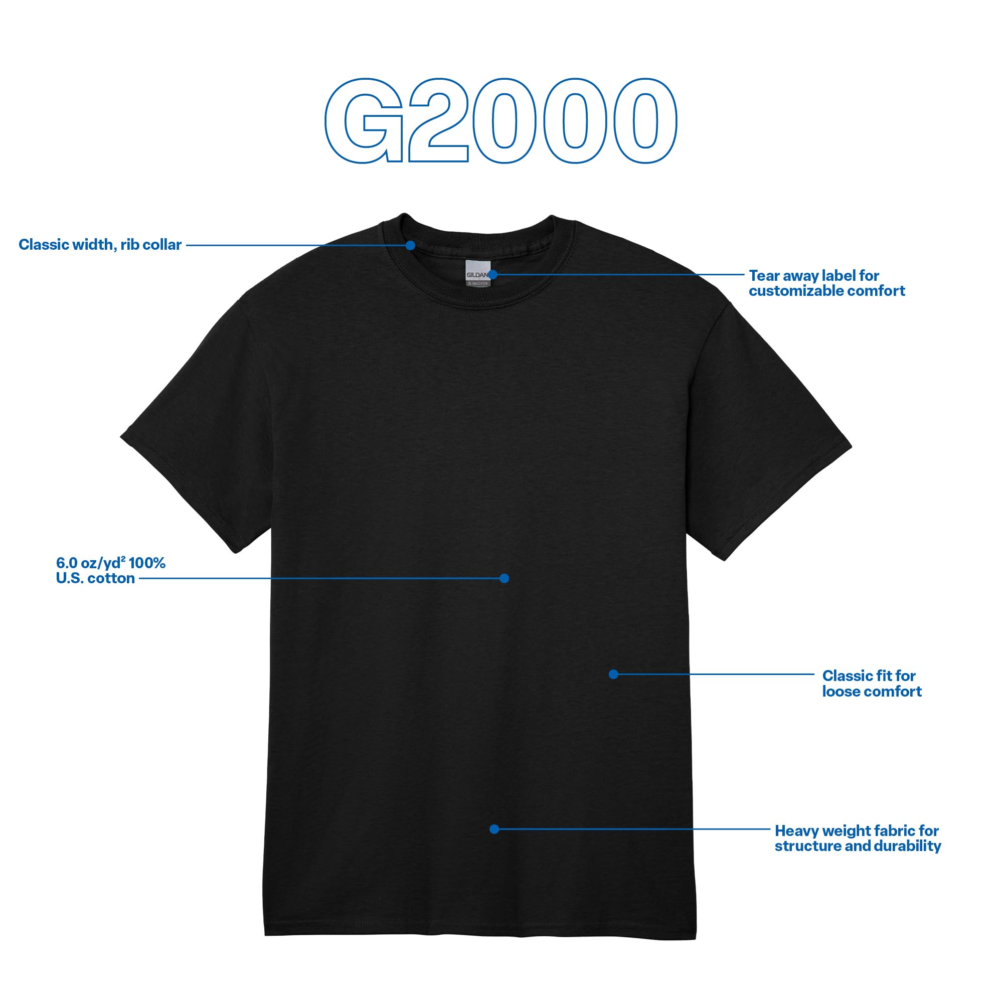 Gildan Adult Ultra Cotton T-shirt, Style G2000, Multipack