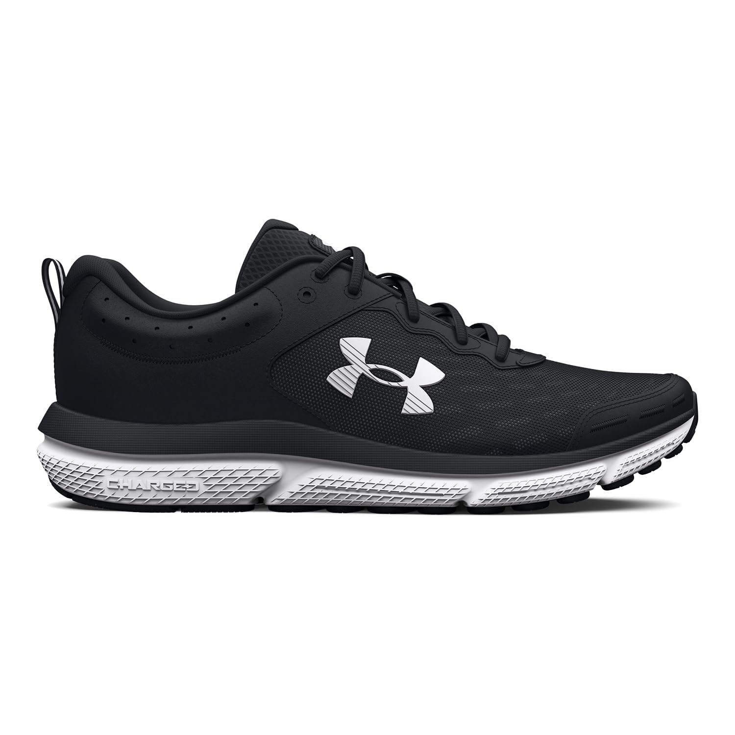 Under Armour Women's Charged Assert 10 D, (001) Black/Black/White, 8, US