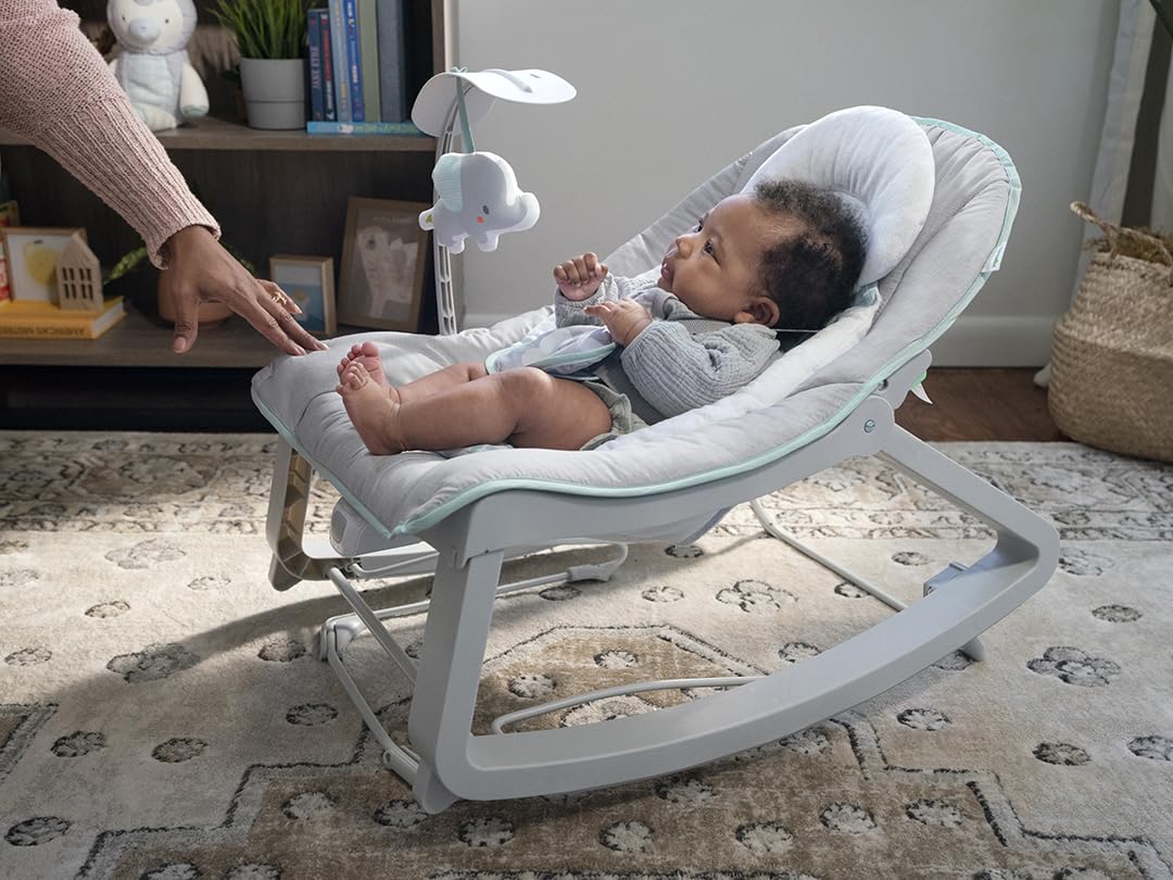Ingenuity Keep Cozy 3-in-1 Grow with Me Vibrating Baby Bouncer, Seat & Infant to Toddler Rocker, Vibrations & -Toy Bar, 0-30 Months Up to 40 lbs (Weaver)