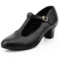 Bokimd Women's Character Shoes Non-Slip Latin Salsa Ballroom Dance Heels T-Strap Wedding Pumps (10.5 / Black)