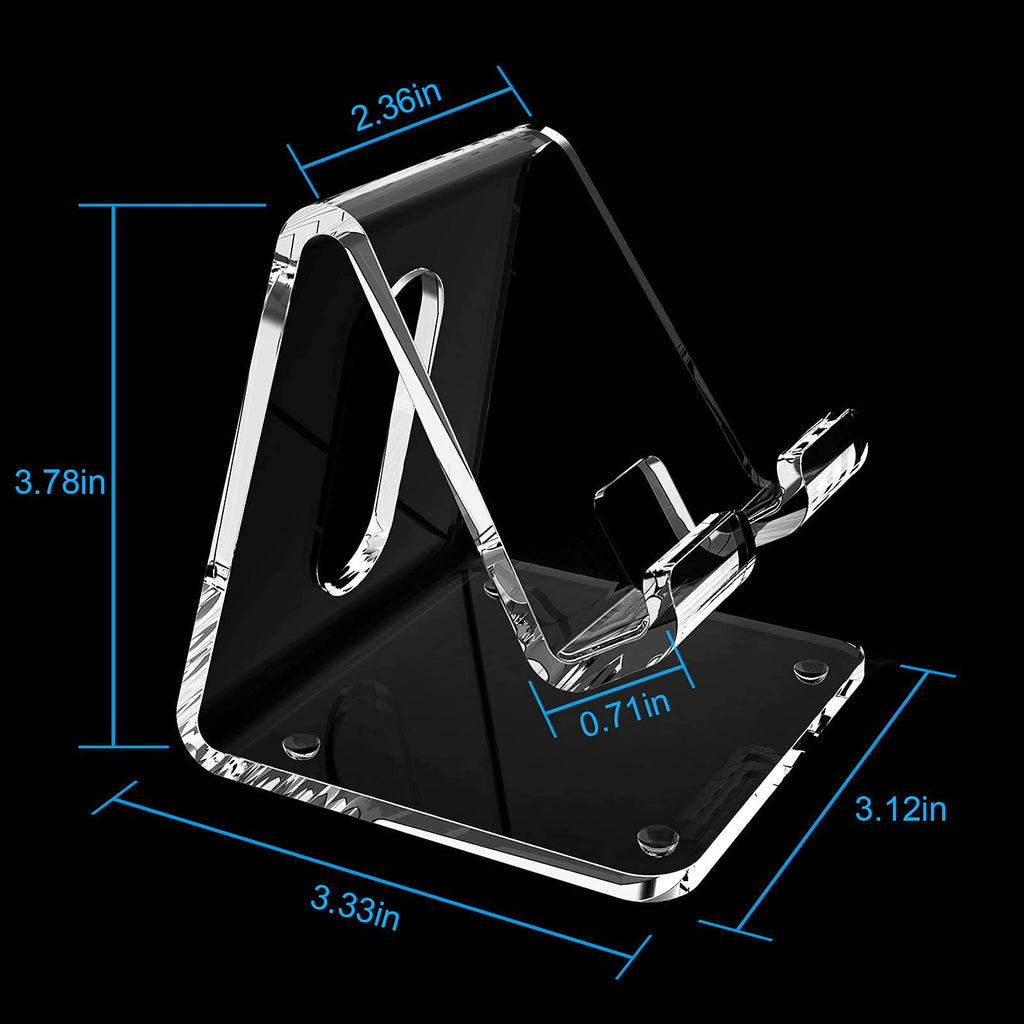 Crpich Acrylic Cell Phone Stand, Portable Clear Phone Stand for Desk, Compatible with Phone16 15 14 13 Pro Max Mini 12 11 Plus SE, Switch, Android Smartphone, Pad, Tablet, Desk Accessories