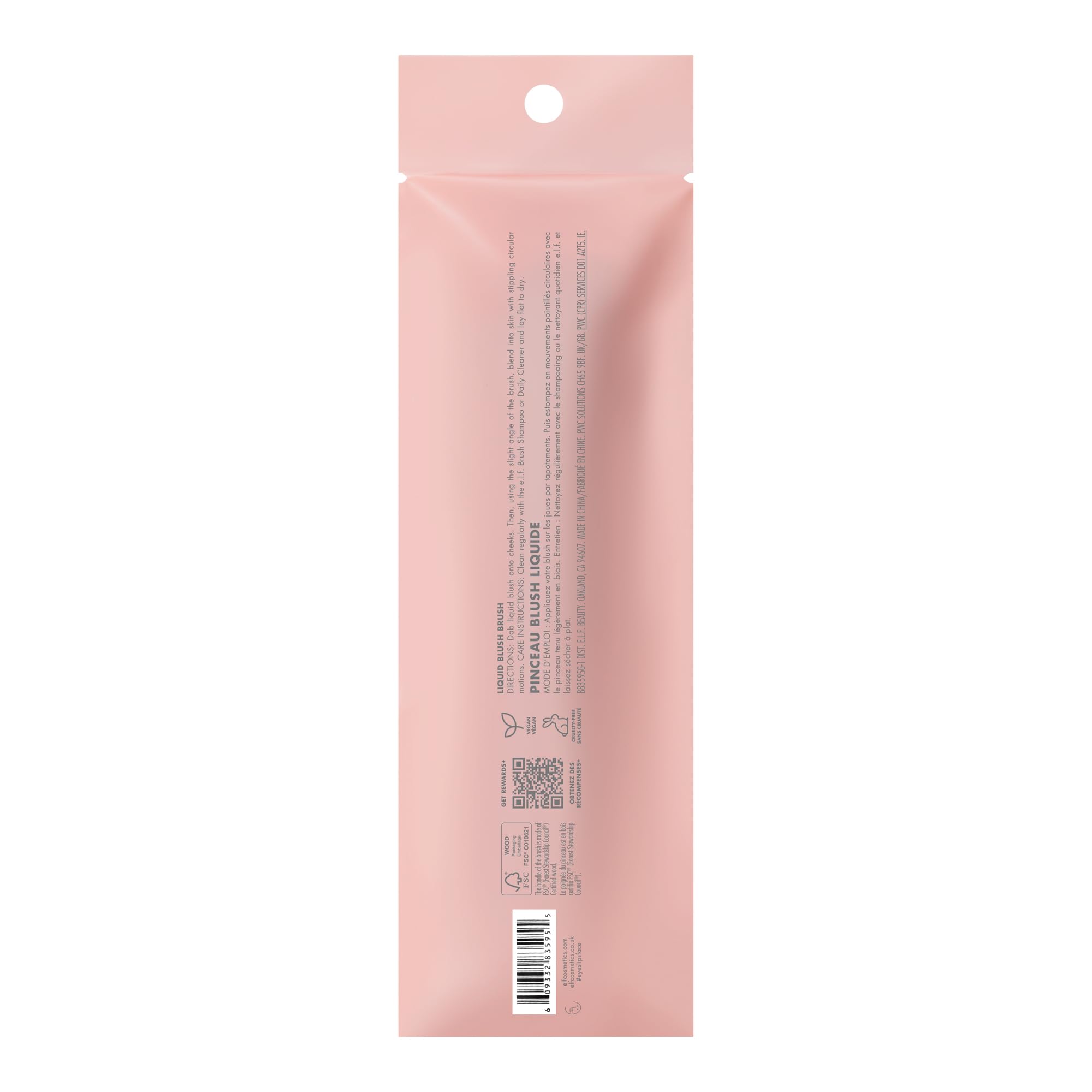 e.l.f. Camo Liquid Blush Brush, Angled Blush Brush Ideal For Applying & Blending Colors On Cheeks, Soft, Dense Bristles, Vegan & Cruelty-free