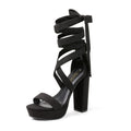 DREAM PAIRS High Chunky Block Platform Heels for Womens Strappy Gladiator Sexy Open Toe Dressy Sandal SDHS2205W Black 11